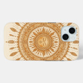 Coques Case-Mate iPhone Boho Sun Mandala Phone Case | Earthy Tribal Sun De (Verso (horizontal))