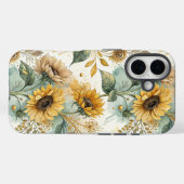 Coques Case-Mate iPhone Boho Sunflowers Watercolor Gold (Verso (horizontal))