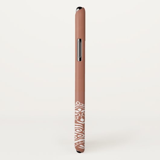 Coques Case-Mate iPhone Boho Terracotta Mandala Nom personnalisé (Dos/Droite)