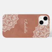 Coques Case-Mate iPhone Boho Terracotta Mandala Nom personnalisé (Verso (horizontal))