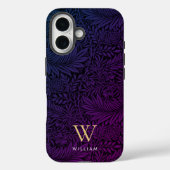 Coques Case-Mate iPhone Boho Violet Floral Or Monogramme Nom (Verso)