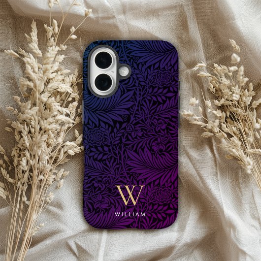 Coques Case-Mate iPhone Boho Violet Floral Or Monogramme Nom