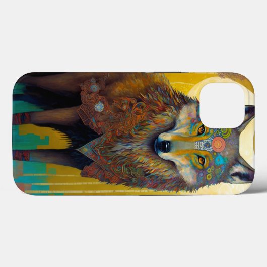 Coques Case-Mate iPhone Boho Wolf Surreal Wildlife Art (Verso (horizontal))