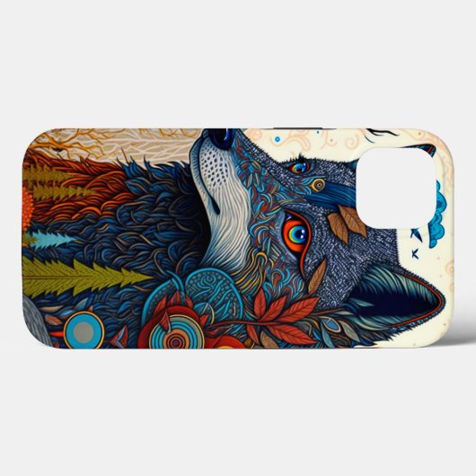 Coques Case-Mate iPhone Boho Wolf Surreal Wildlife Art (Verso (horizontal))