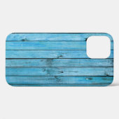 Coques Case-Mate iPhone Bois bleu naturel, arrière - plan texturé. (Verso (horizontal))