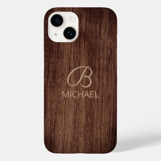 Coques Case-Mate iPhone Bois Bois Bois Bois Bois Avec Monogramme Nom Perso (Verso)