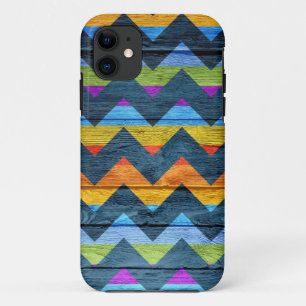 Coques Pour iPhone Bois coloré Chevron Abstrait