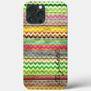 Case-Mate iPhone Case Bois coloré Chevron rayures Monogramme