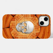 Coques Case-Mate iPhone Bois de carte Tarot avec incrustation crânienne 3D (Verso (horizontal))