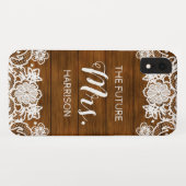Coques Case-Mate iPhone Bois de grange dentelle future Mme Rustique Fiança (Dos (Horizontal))