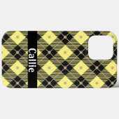 Coques Case-Mate iPhone Bois de Lumberjack noir et jaune (Verso (horizontal))