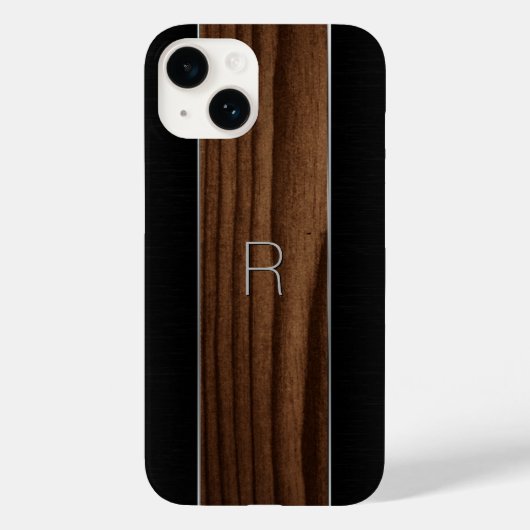 Coques Case-Mate iPhone Bois et métal Monogramme (Verso)