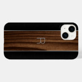 Coques Case-Mate iPhone Bois et métal Monogramme (Verso (horizontal))