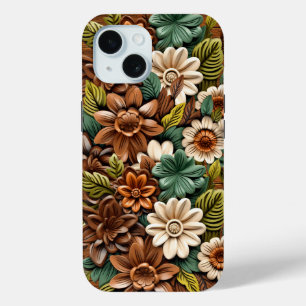 Coque Pour iPhone 15 Bois Floral