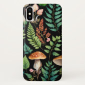 Coques Case-Mate iPhone Bois foncé Champignons Bois Motif Art (Dos)