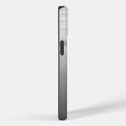 Coques Case-Mate iPhone Bois Gris Imprimé Rustique Nom Script Monogramme (Verso / Droite)