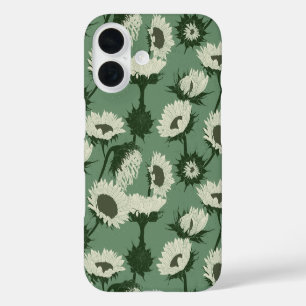 Coques iPhone 16 Bois Imprimer Tournesol blanc
