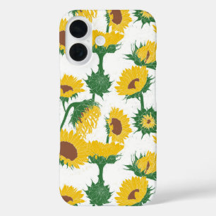 Coques iPhone 16 Bois Imprimer Tournesol jaune
