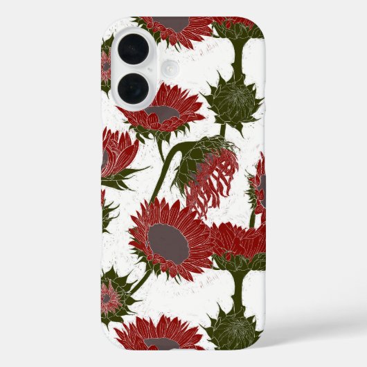 Coques Case-Mate iPhone Bois Imprimer Tournesol rouge (Verso)