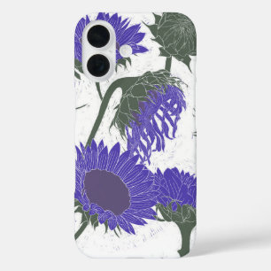 Coques iPhone 16 Bois Imprimer Tournesol violet