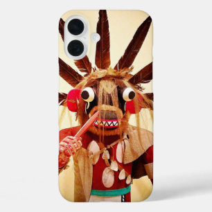 Coques iPhone 16 Plus Bois kachina doll photo mignon drôle visage bête