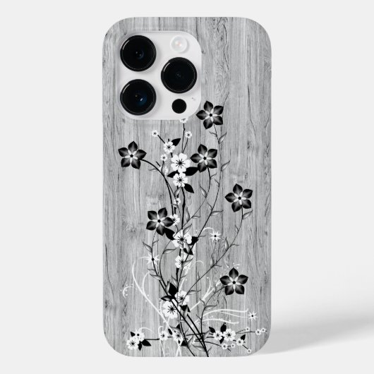 Coques Case-Mate iPhone Bois moderne élégant - fleurs - bois (Verso)