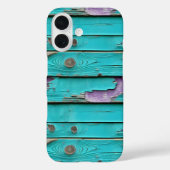 Coques Case-Mate iPhone Bois Patiné violet et bleu turquoise (Verso)