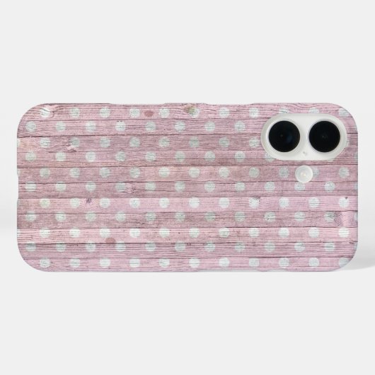 Coques Case-Mate iPhone Bois rose Polka (Verso (horizontal))