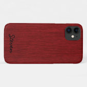 Coques Case-Mate iPhone Bois rouge granuleux personnalisé (Dos (Horizontal))