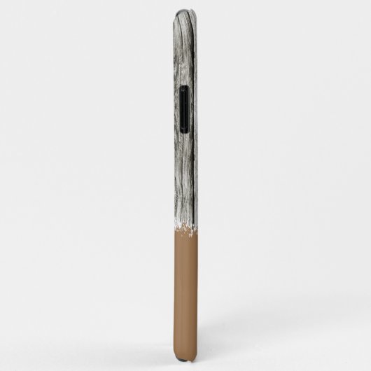 Coques Case-Mate iPhone Bois rustique ajouter le nom gris et brun (Dos/Droite)