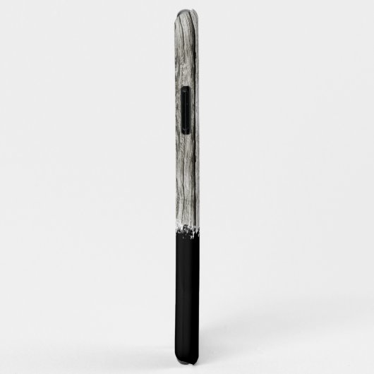 Coques Case-Mate iPhone Bois rustique ajouter le nom gris et noir (Dos/Droite)