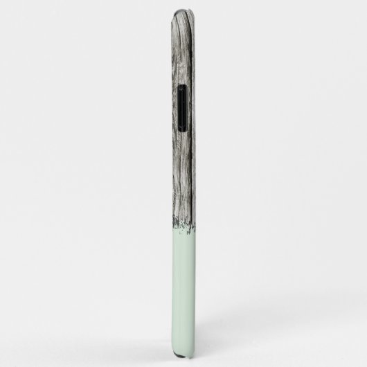 Coques Case-Mate iPhone Bois rustique ajouter le nom gris et vert (Dos/Droite)