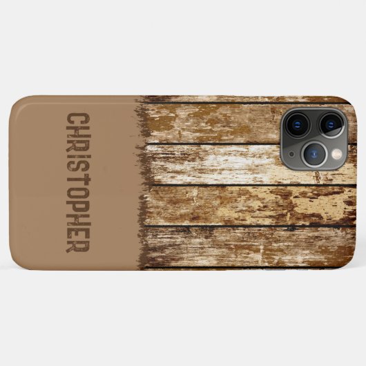 Coques Case-Mate iPhone Bois rustique ajouter nom brun (Dos (Horizontal))
