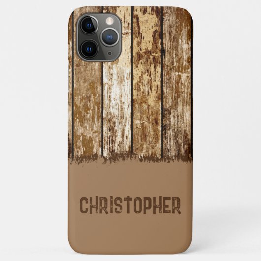 Coques Case-Mate iPhone Bois rustique ajouter nom brun (Dos)