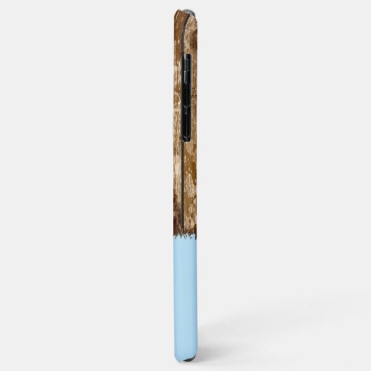 Coques Case-Mate iPhone Bois rustique ajouter nom brun et bleu (Dos/Gauche)