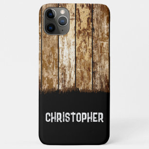 Case-Mate iPhone Case Bois rustique ajouter nom brun noir