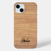 Coques Case-Mate iPhone Bois rustique monogramed (Verso)