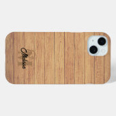 Coques Case-Mate iPhone Bois rustique monogramed (Verso (horizontal))