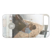 Coques Case-Mate iPhone Bois rustique + Monogramme (Dos (Horizontal))