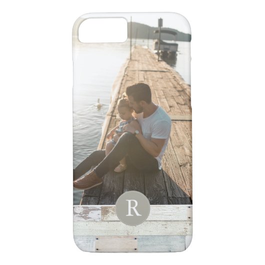 Coques Case-Mate iPhone Bois rustique + Monogramme (Dos)