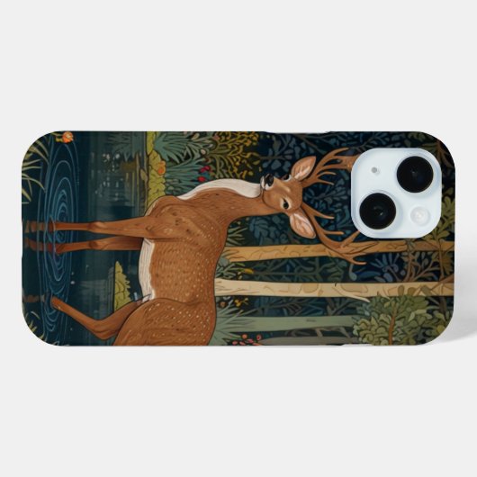 Coques Case-Mate iPhone Bois vert Design : Boho Rustic Deer (Verso (horizontal))