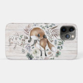 Coques Case-Mate iPhone Bois vieilli Nom du monogramme Floral Fox (Dos (Horizontal))