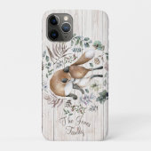 Coques Case-Mate iPhone Bois vieilli Nom du monogramme Floral Fox (Dos)