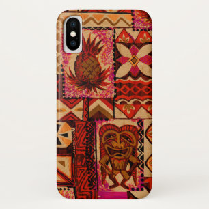 Case-Mate iPhone Case Bois vintage hawaïen de Faux de Tapa de Pomaika'i