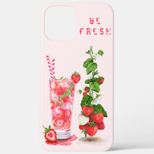 Coques Case-Mate iPhone Boisson de jus de fraise - Votre texte ou vos coul (Verso)