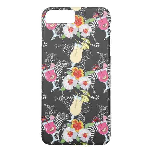 Coques Case-Mate iPhone Boissons Tropicales Avec Animaux (Dos)