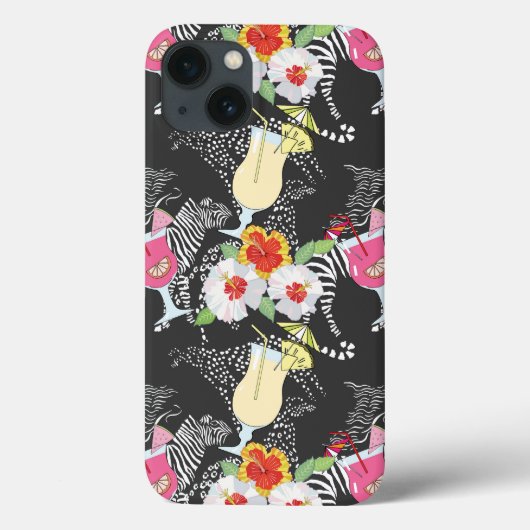 Coques Case-Mate iPhone Boissons Tropicales Avec Animaux (Verso)