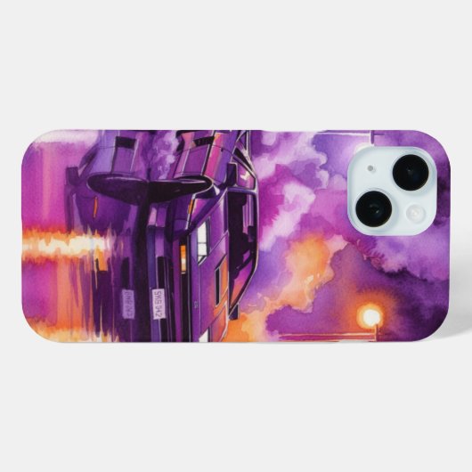 Coques Case-Mate iPhone Boîte de téléphone Synthwave Retro Future Hyper Ca (Verso (horizontal))