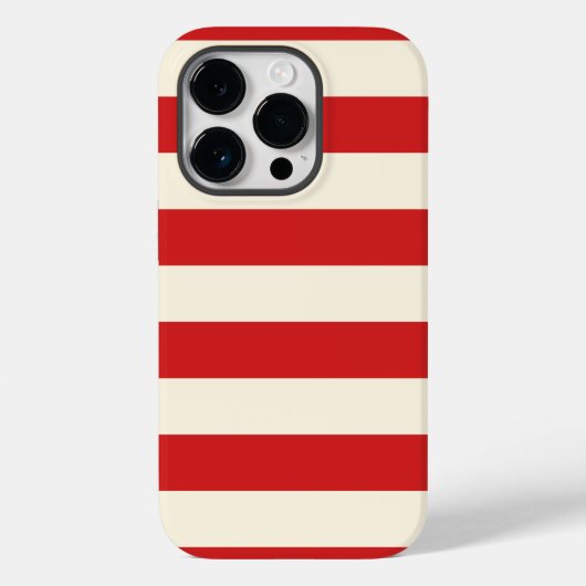 Coques Case-Mate iPhone Boîte Postale Crème Tofu Bandes Rouges (Verso)