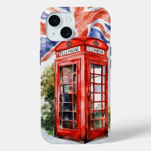 Coques Case-Mate iPhone Boîte téléphonique anglaise et drapeau (Verso)